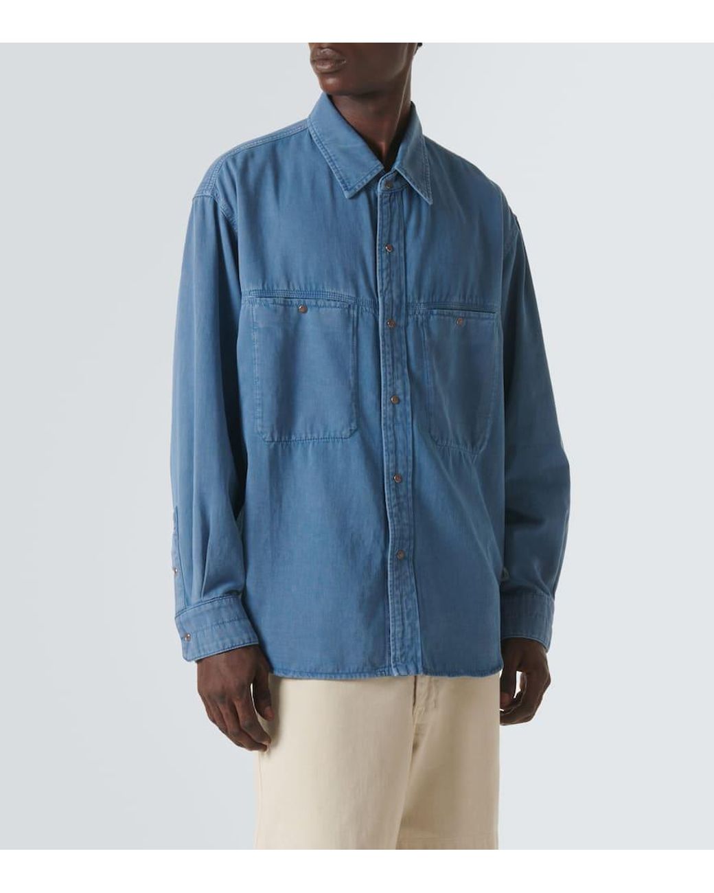 Lemaire Denim Shirt in Blue for Men | Lyst