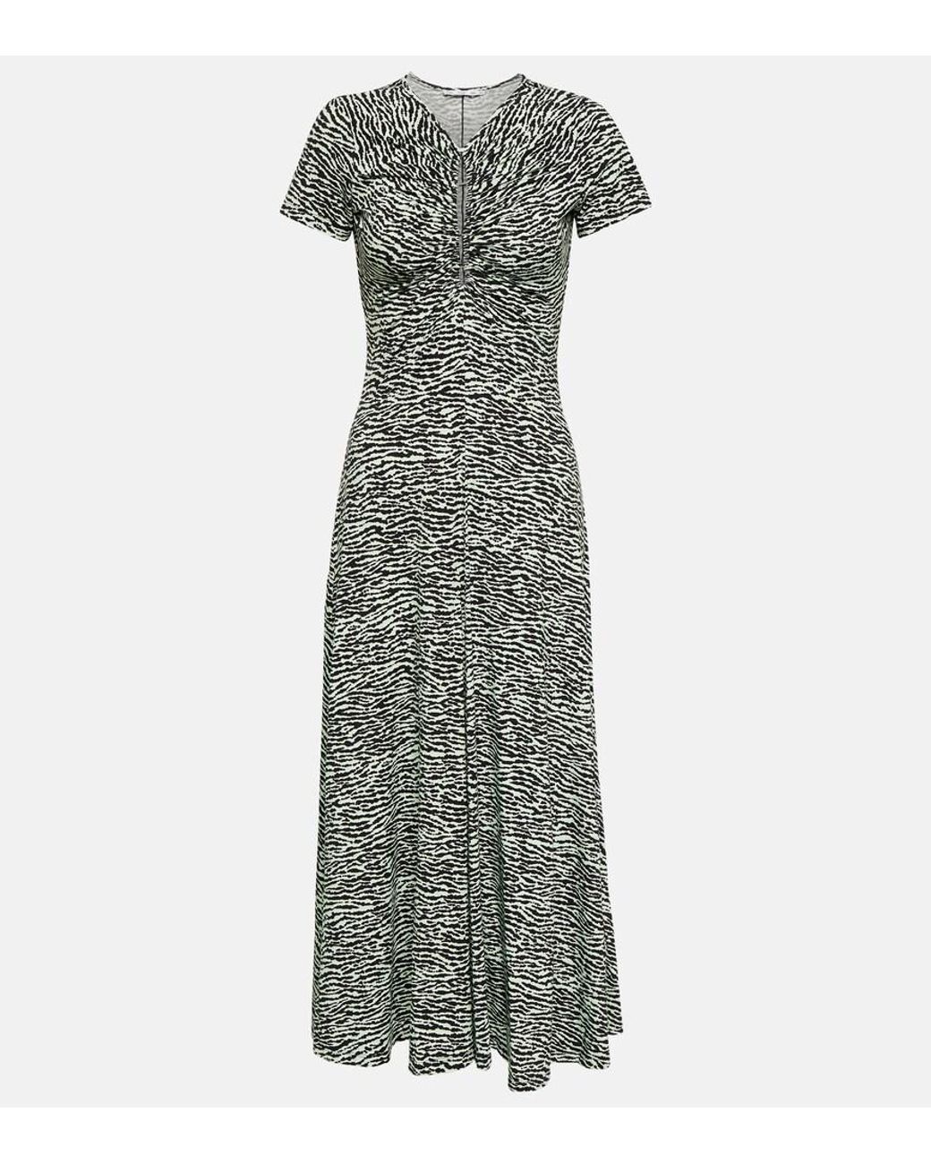Proenza Schouler Gray Printed Keyhole Maxi Dress