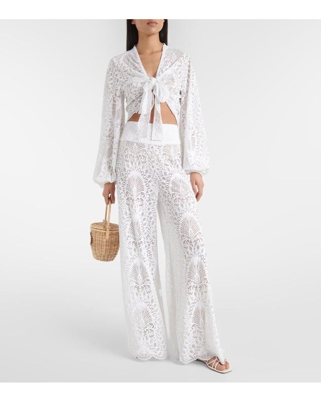 Alexandra Miro White Tabitha Lace Top