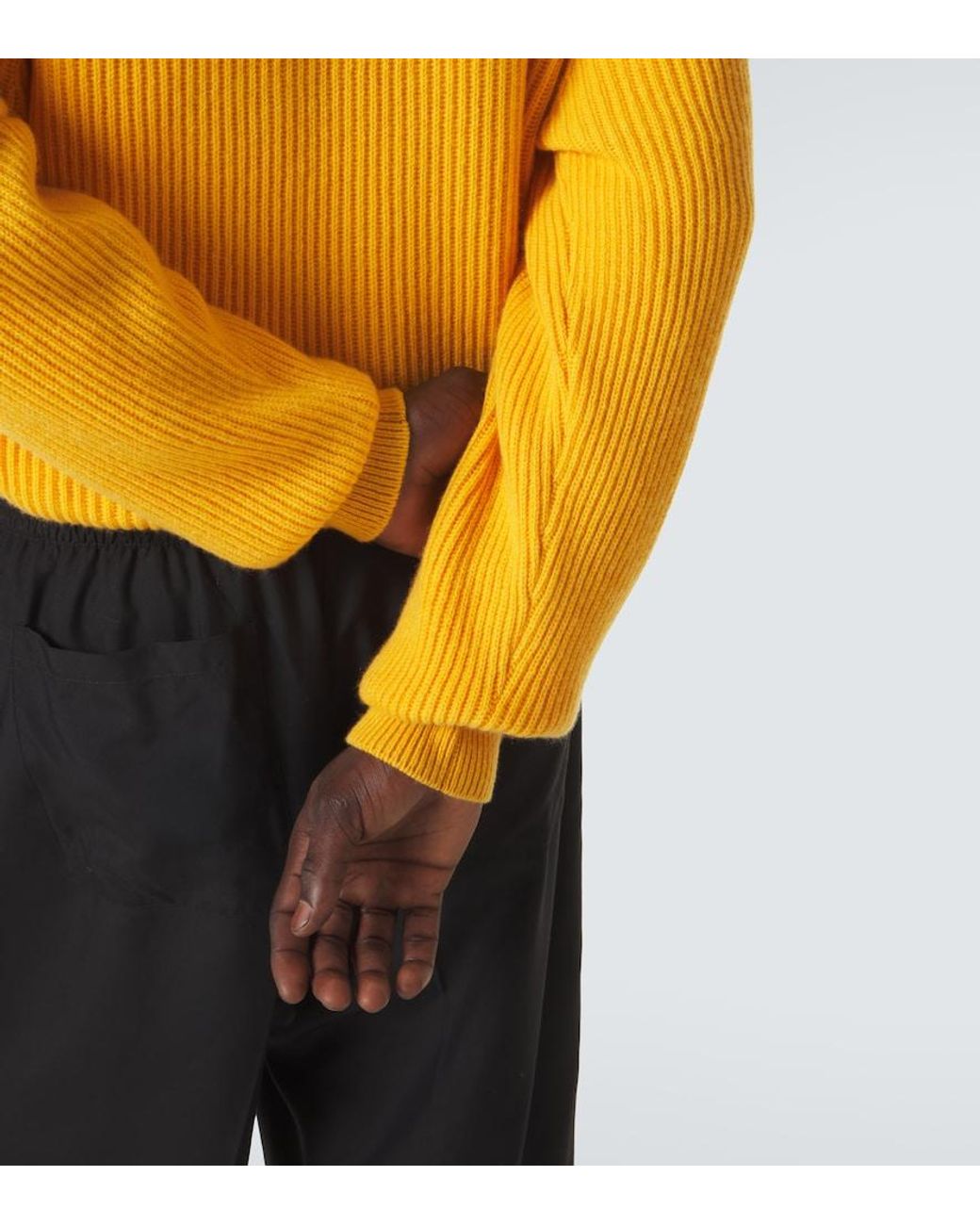 Umit Benan Yellow Diana Cashmere Polo Sweater for men