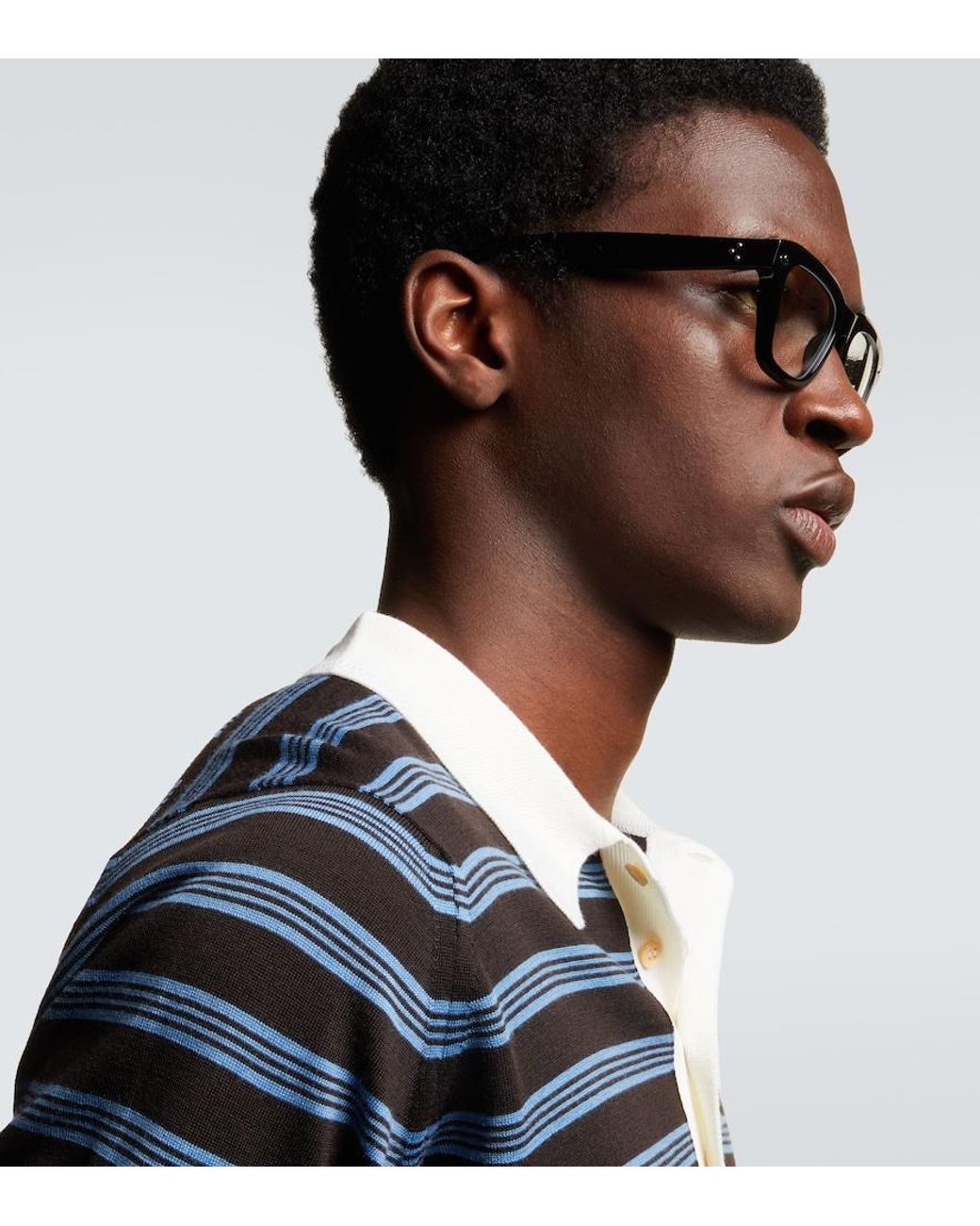 Sestini Eyewear Black Square Glasses for men