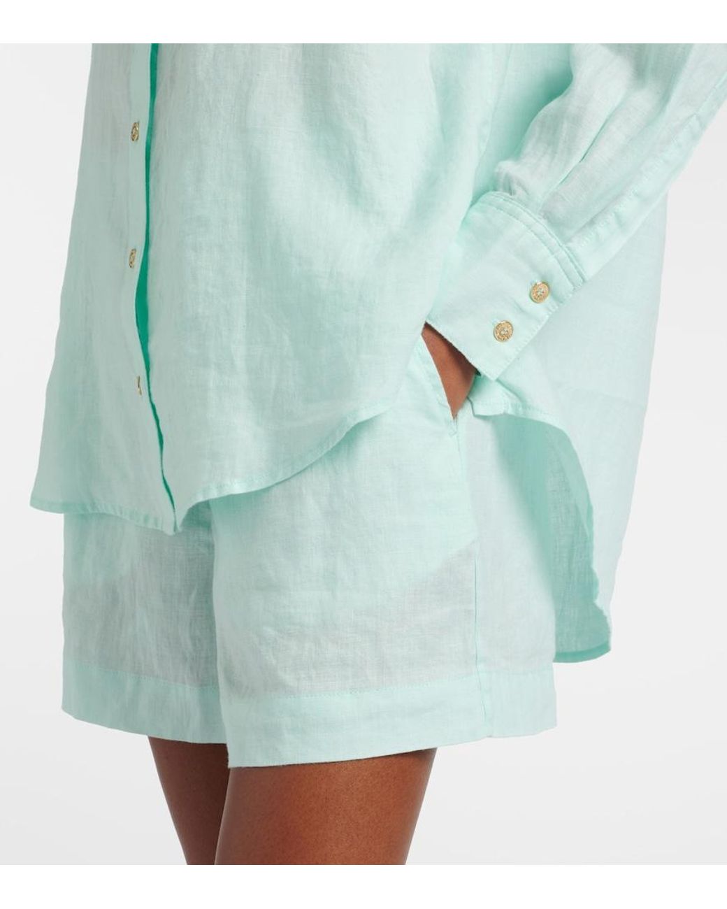 Heidi Klein Green Corfu Linen Shirt