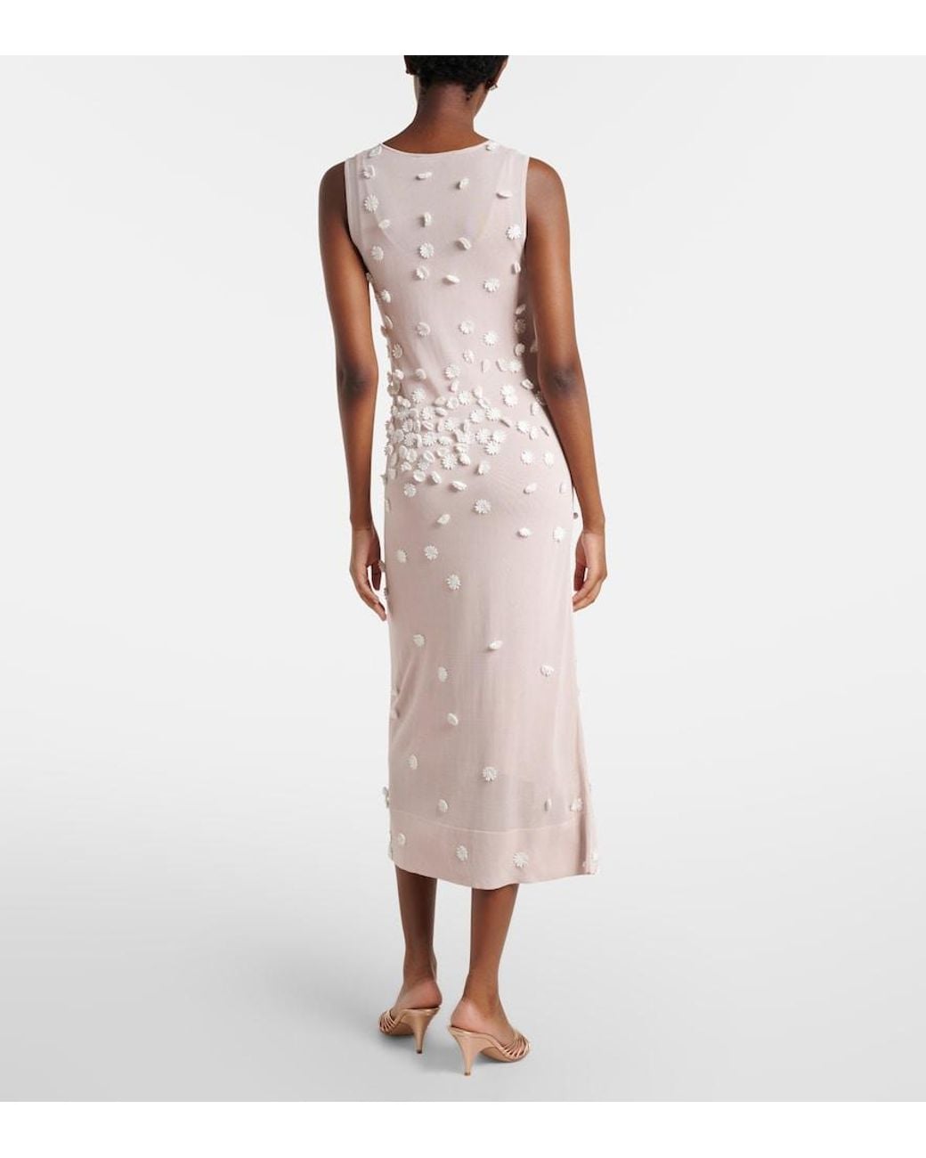 Altuzarra Pink Nelly Floral-Applique Midi Dress