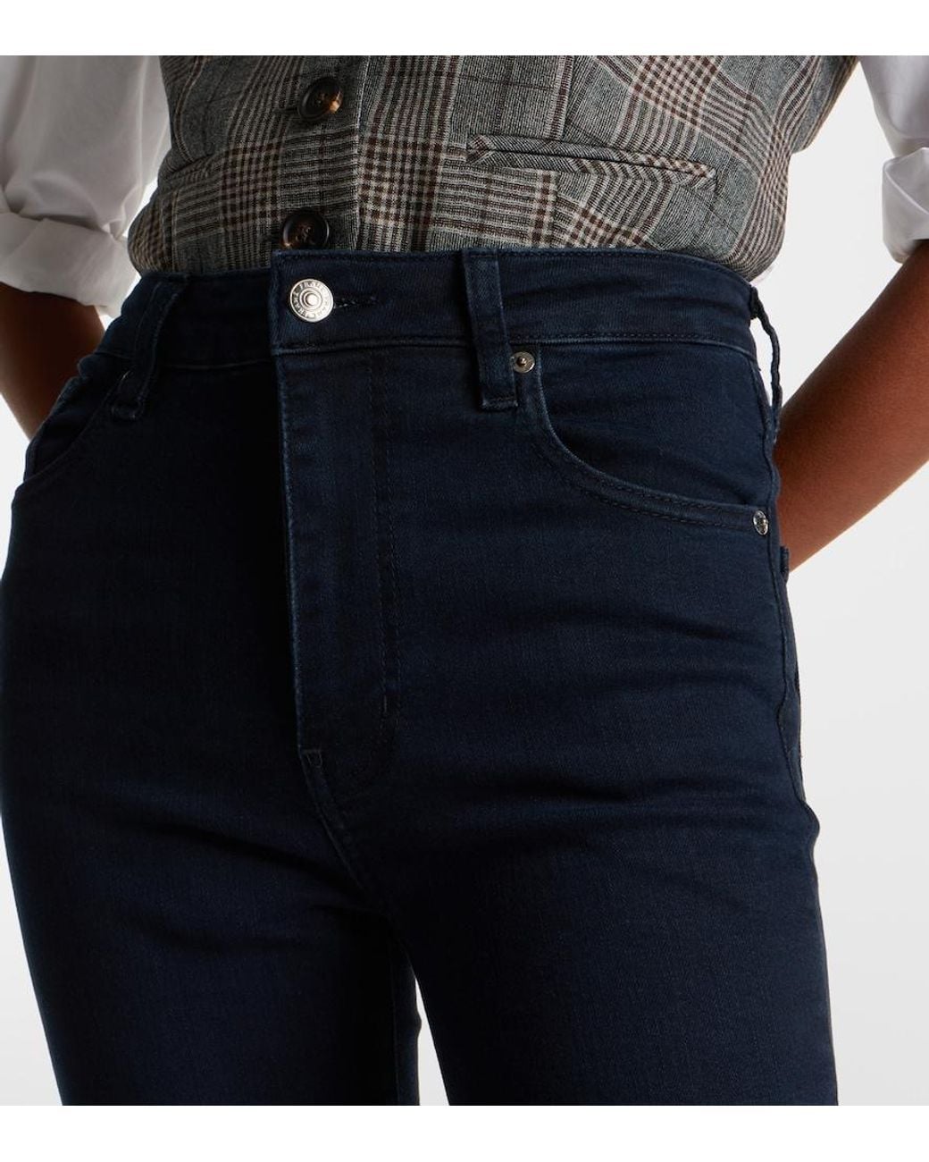 FRAME Blue Reboot High-Rise Bootcut Jeans