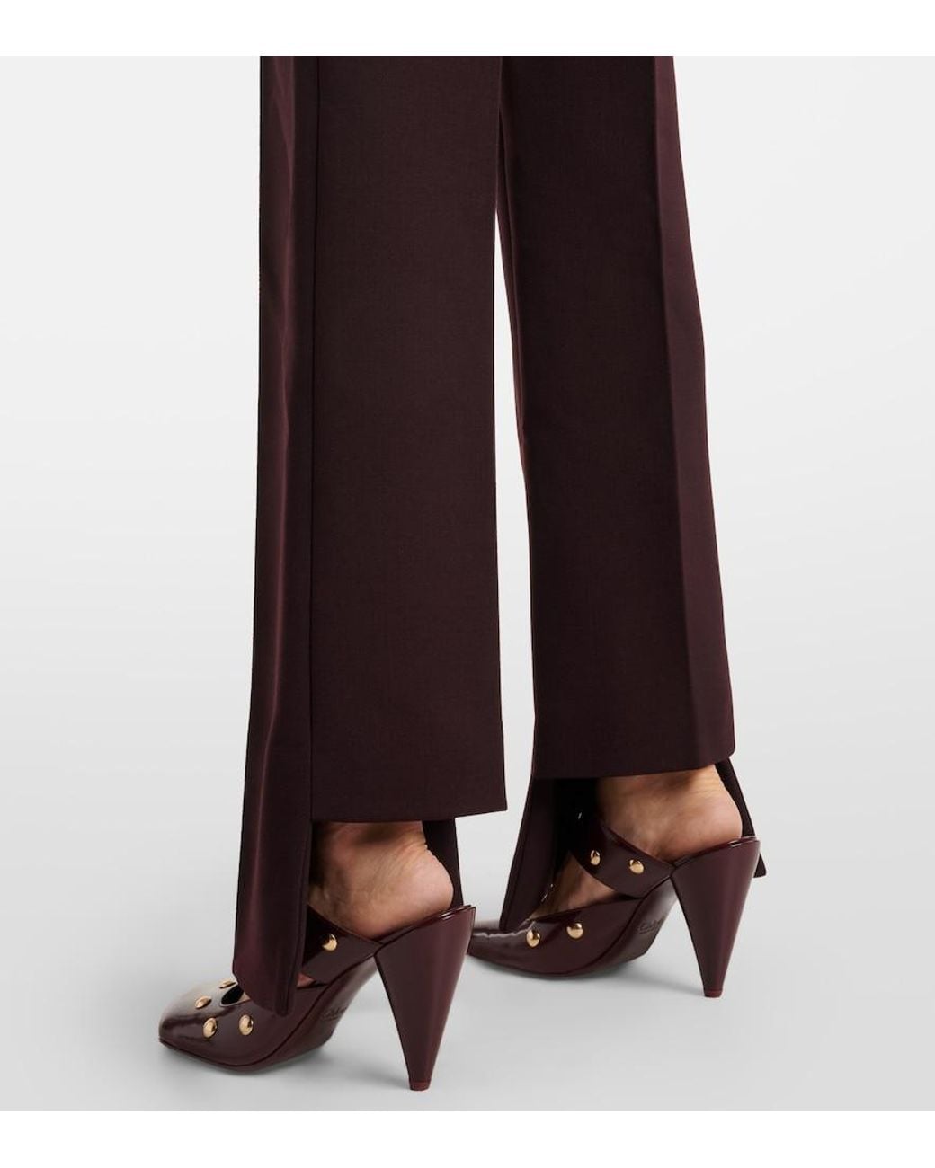 Chloé Purple Wool Wide-Leg Pants