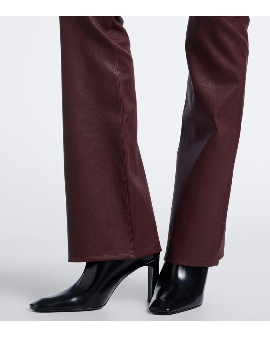 FRAME Purple Leather Bootcut Pants