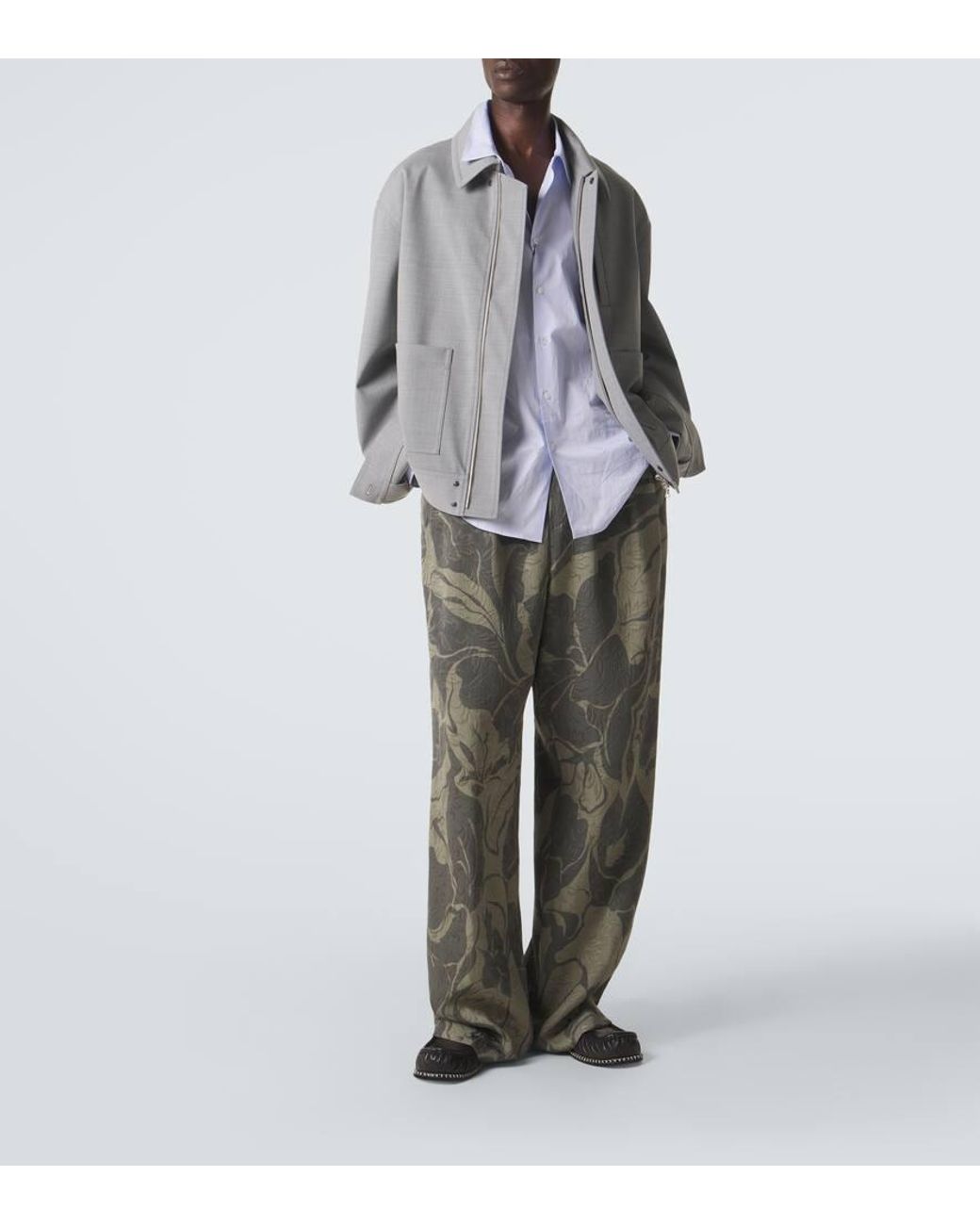 Pantaloni Regular Con Stampa di Dries Van Noten in Green da Uomo