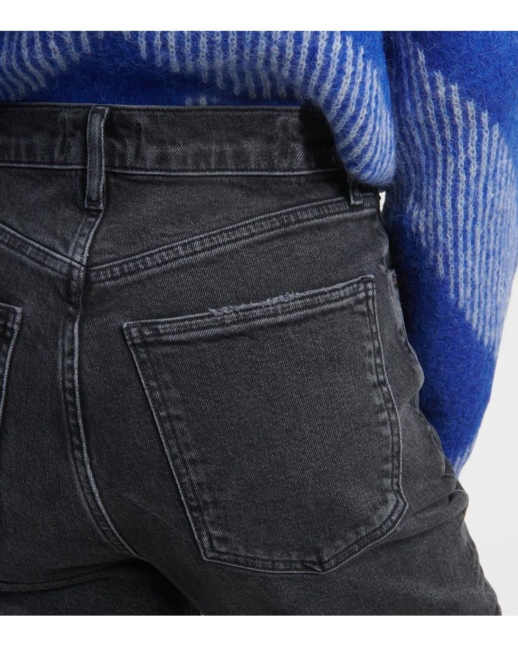 Agolde Gray Stovepipe High-Rise Slim Jeans