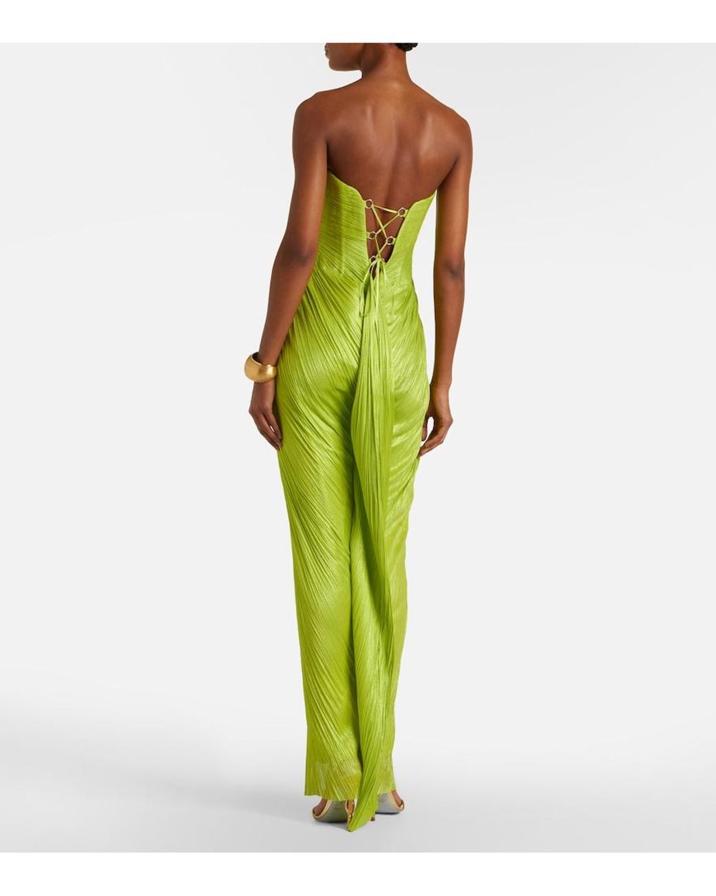 Maria Lucia Hohan Green Stephanie Tulle Bustier Gown