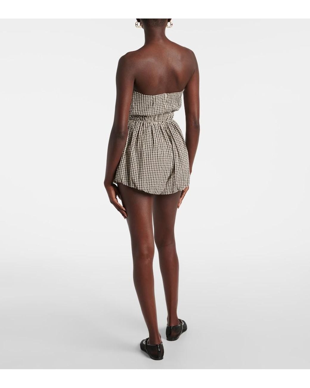 Posse Black Aurelia Gingham Cotton Shorts