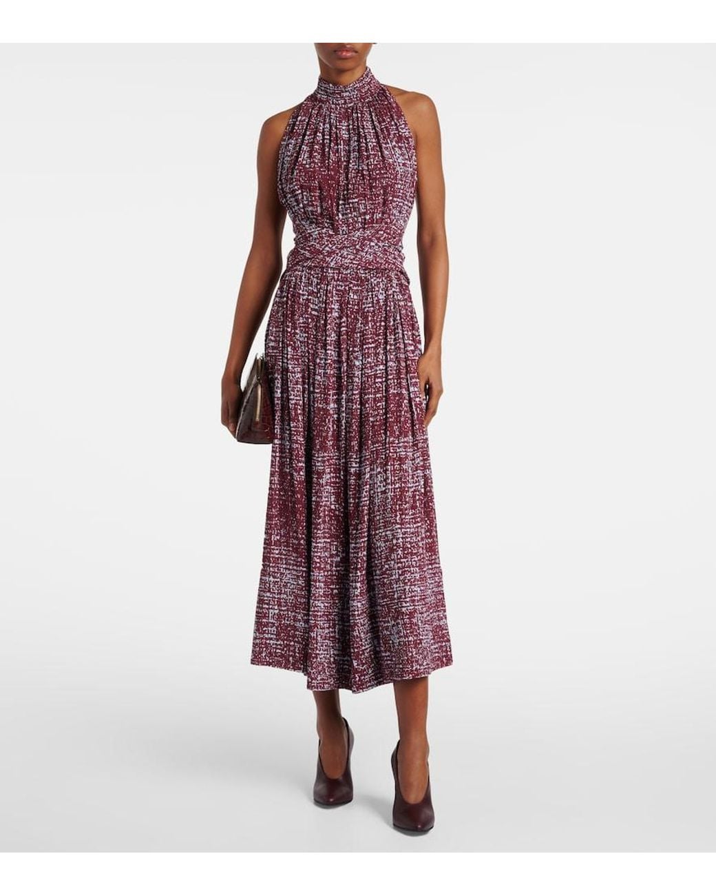 Proenza Schouler Purple Lola Printed Midi Dress