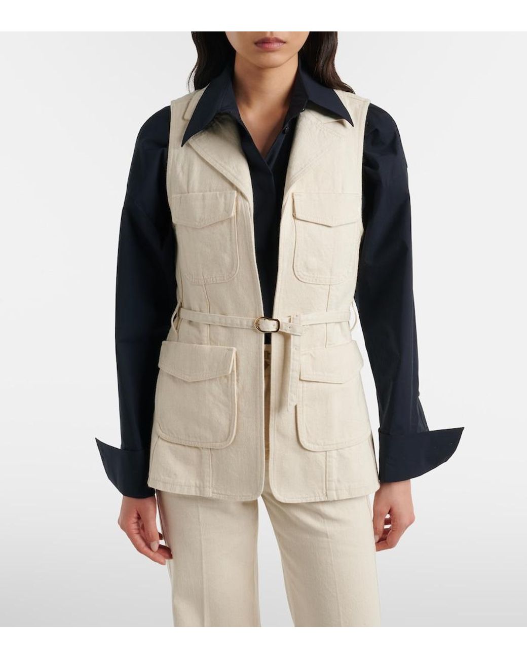 Dorothee Schumacher Natural Summer Of Love Belted Denim Vest