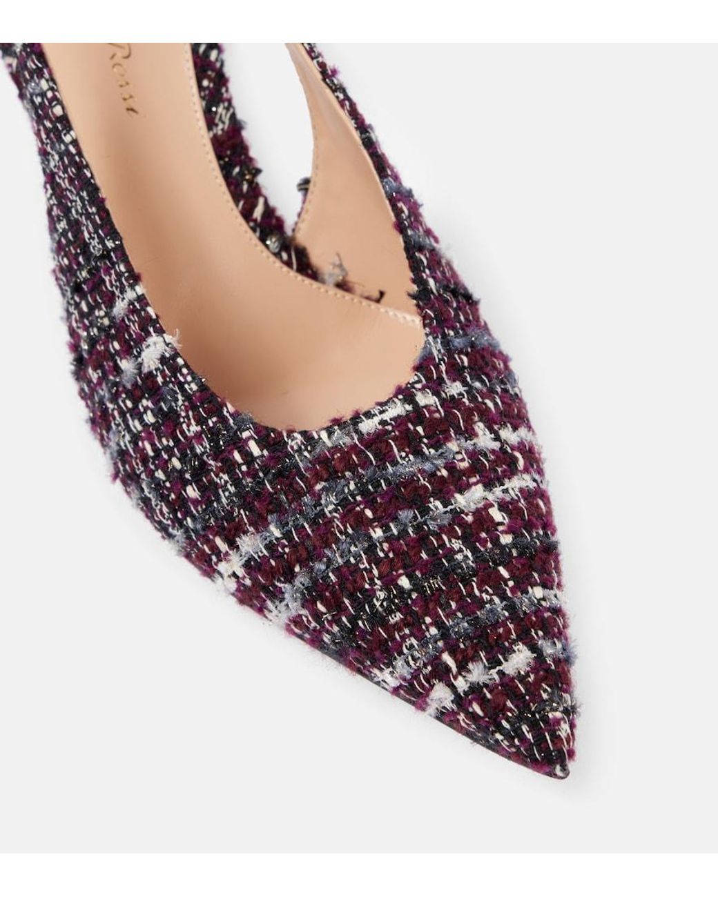 Gianvito Rossi Purple 55 Boucle Slingback Pumps