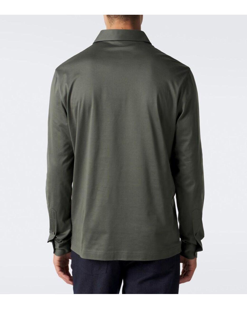 Thom Sweeney Green Cotton Jersey Polo Shirt for men