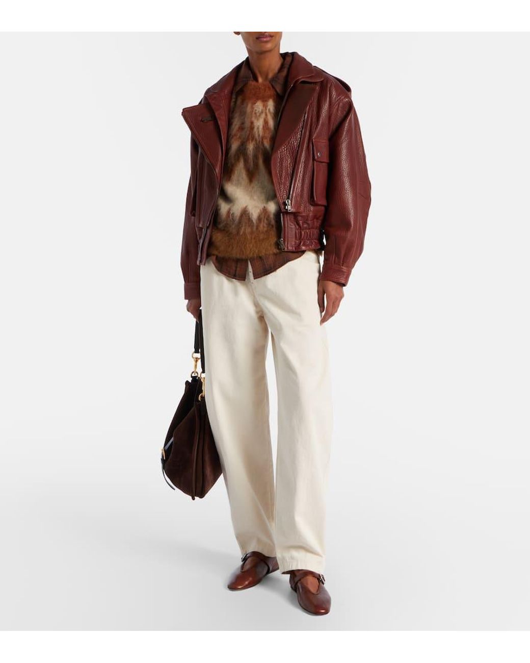 Le Monde Beryl Stella Leather Mary Jane Flats in Brown | Lyst UK