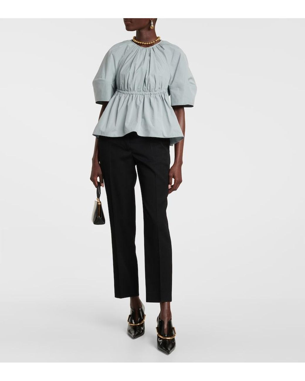 Jil Sander Black Tailored Straight Wool Pants