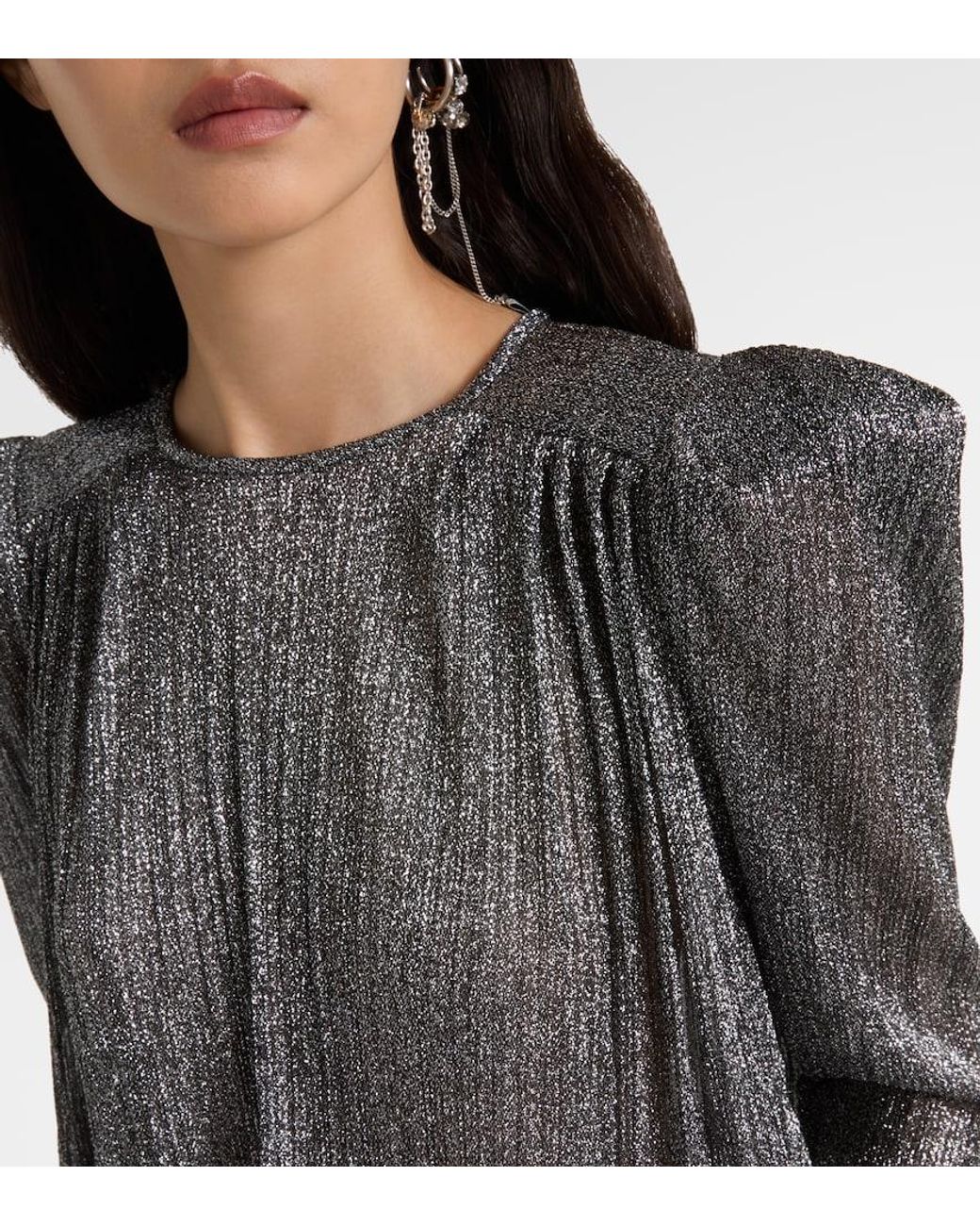 Isabel Marant Gray Eylia Pleated Top
