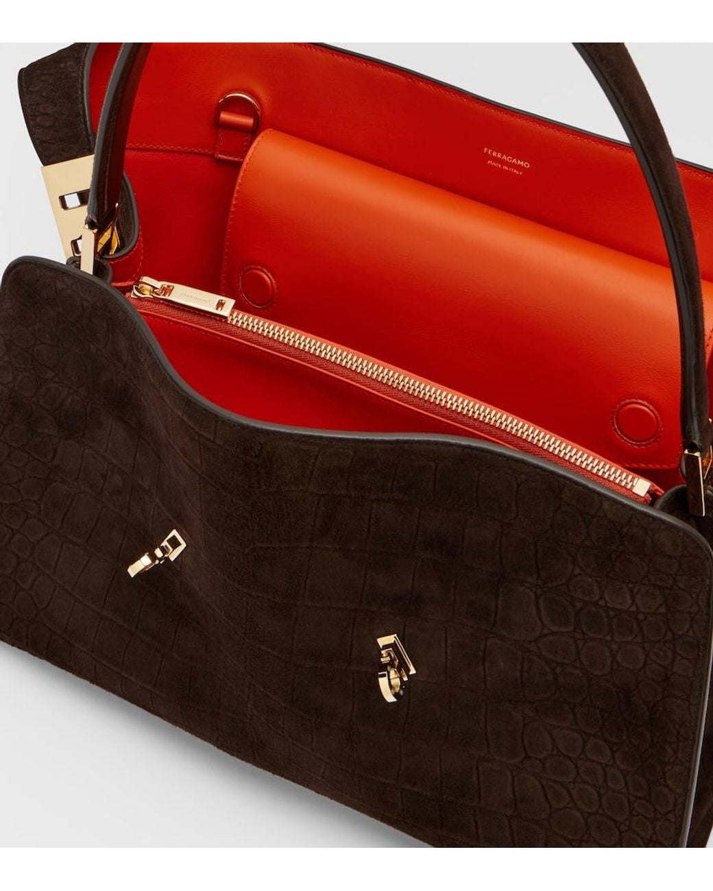 Ferragamo Black Hug Small Suede Shoulder Bag