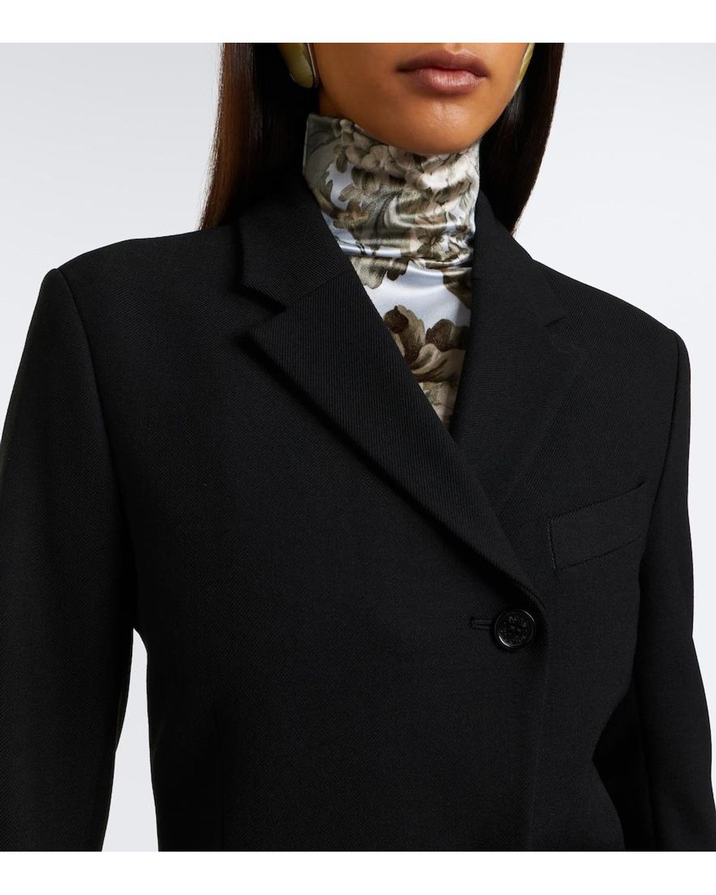 Acne Black Asymmetric Twill Blazer