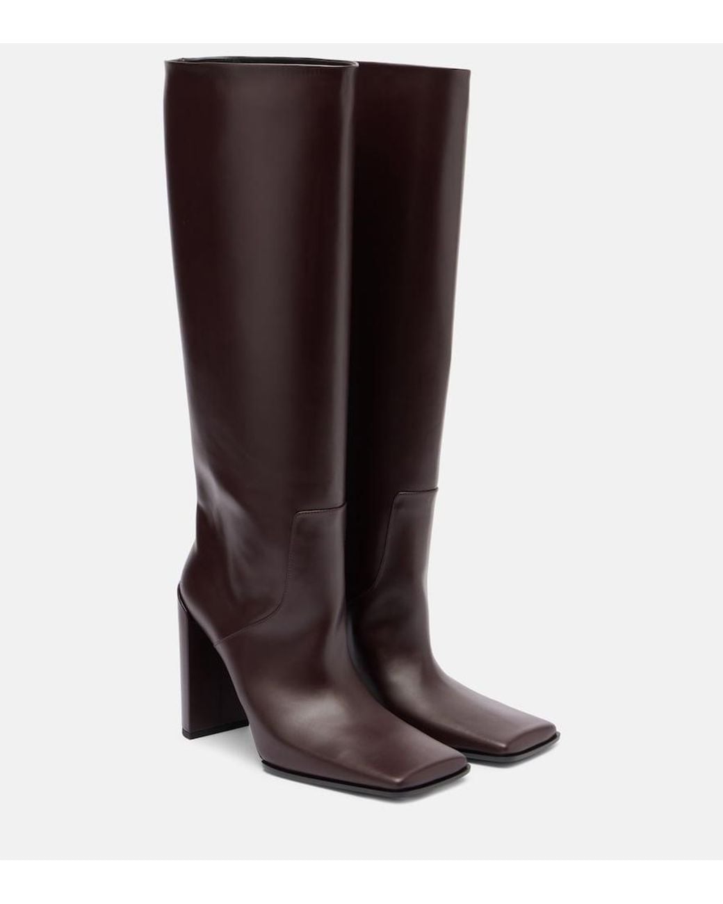 Alaïa Brown Leather Knee-High Boots