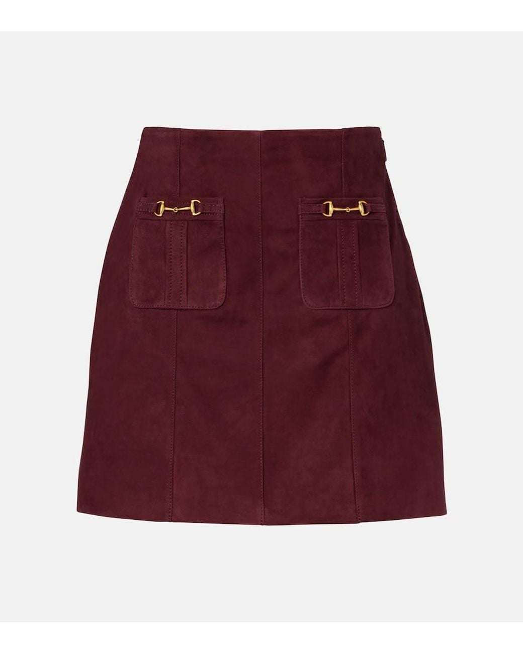 Rixo Red Wiley Suede Miniskirt