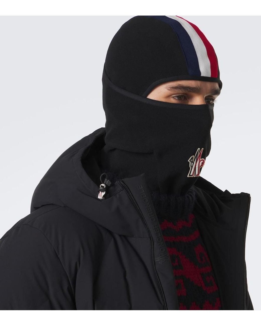Moncler Black Logo Fleece Balaclava for men