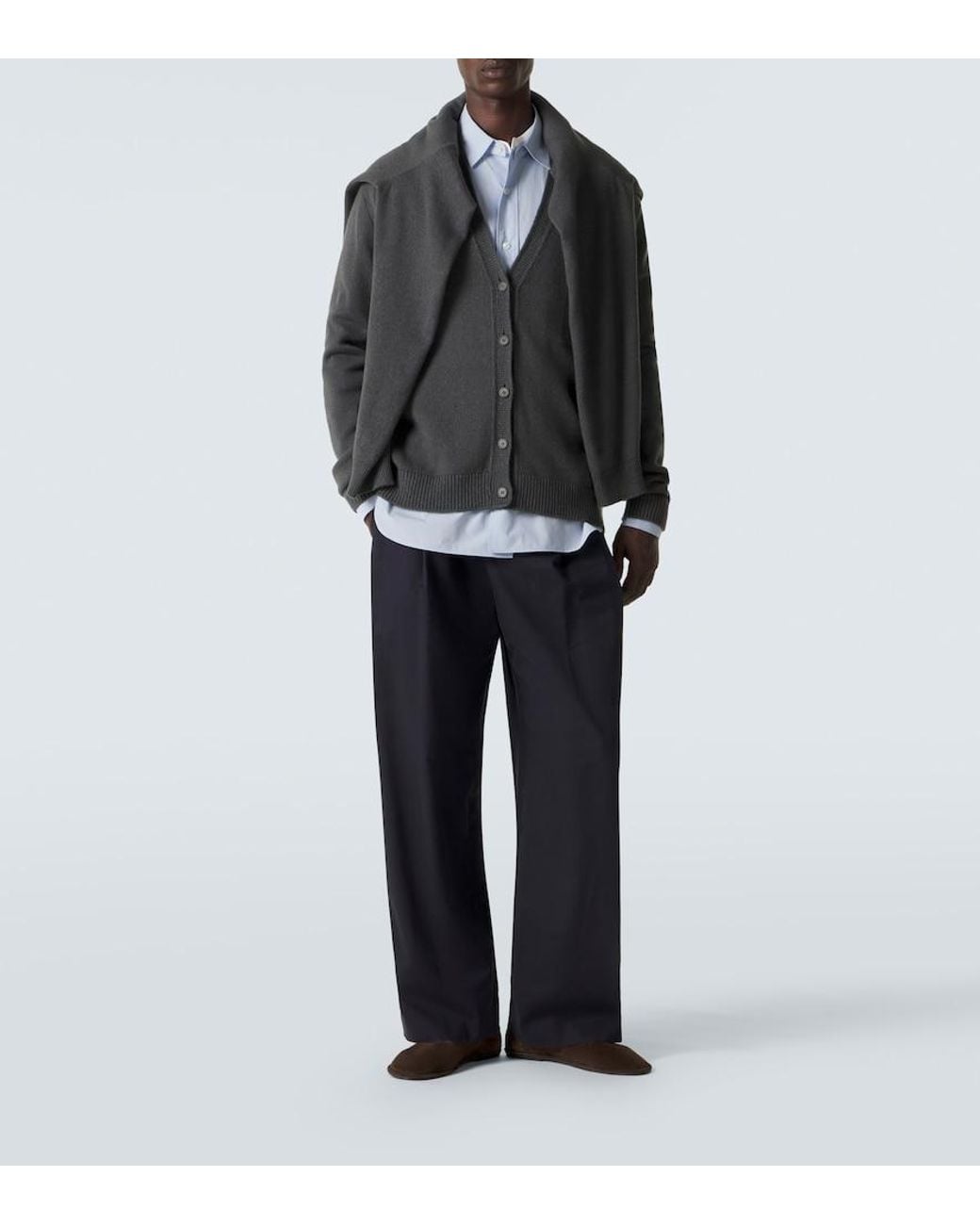 The Row Black Dine Cashmere And Linen Cardigan for men