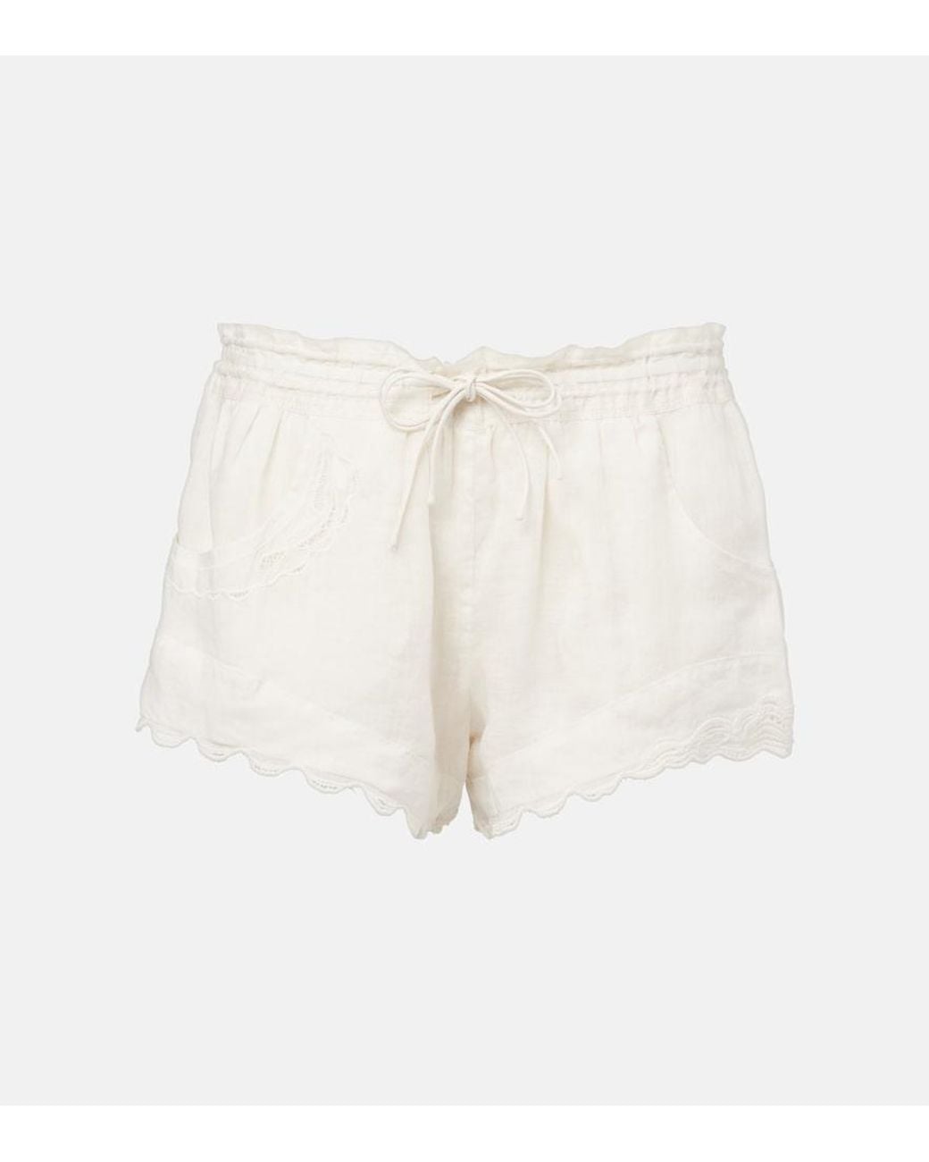 Isabel Marant White Lola Broderie Anglaise Ramie Shorts