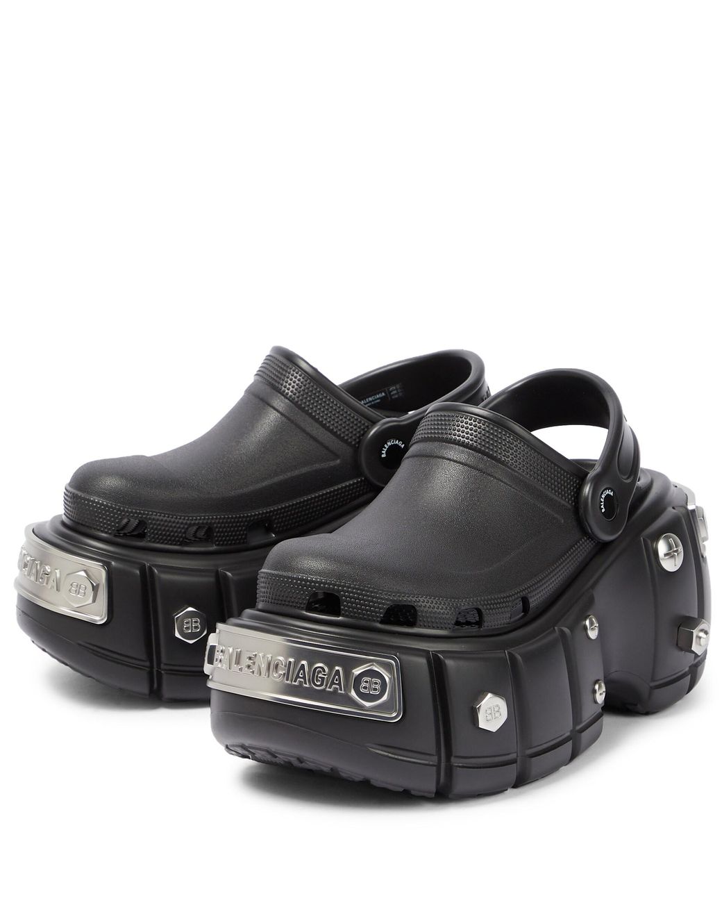 ◆完売前に◆【BALENCIAGA】x Crocs プラットフォームスライド balenciaga-BLACK-X-Crocs-
