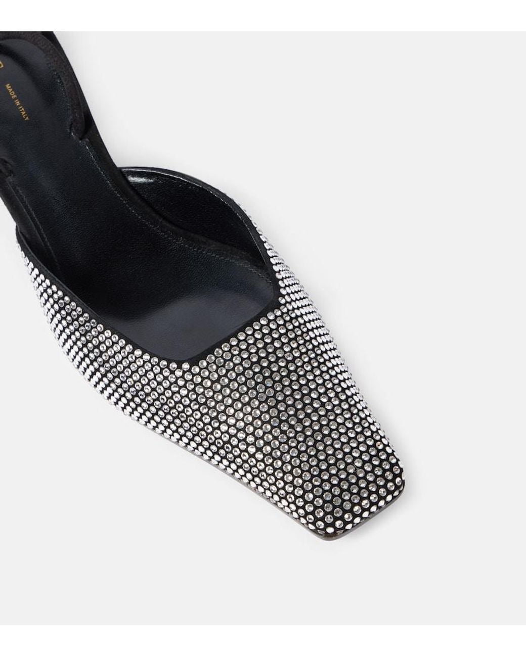 Khaite Blue Roosevelt Embellished Slingback Leather Pumps