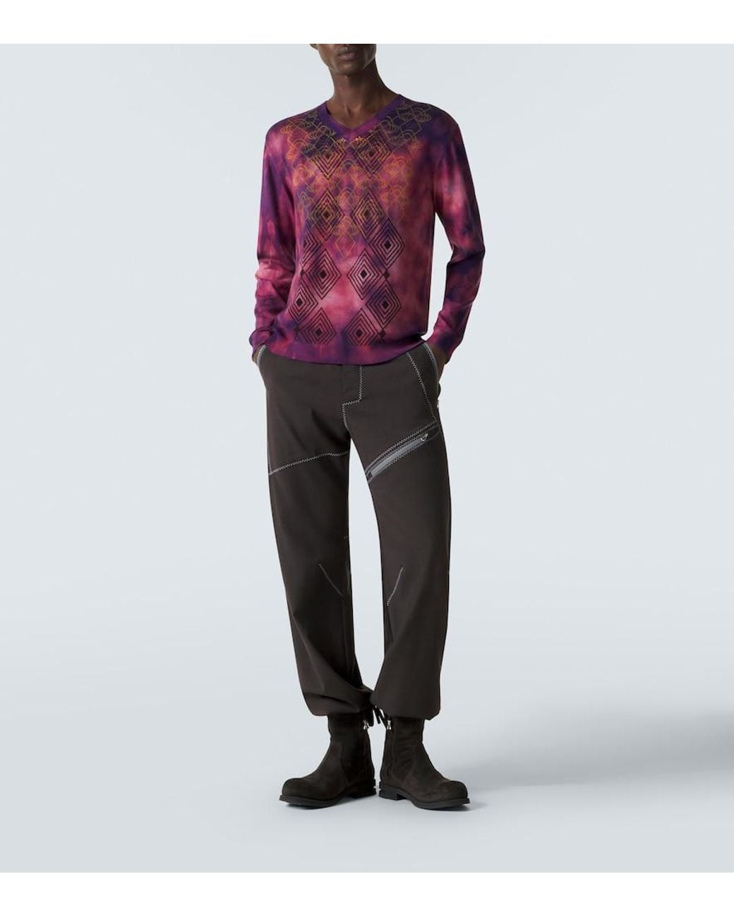 Kiko Kostadinov Purple Hatha Tie-Dye Wool Sweater for men