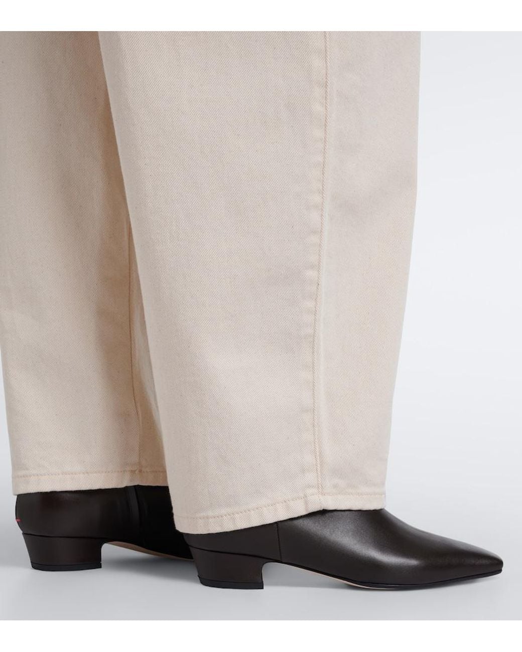 Aeyde Black Yasmin Leather Ankle Boots