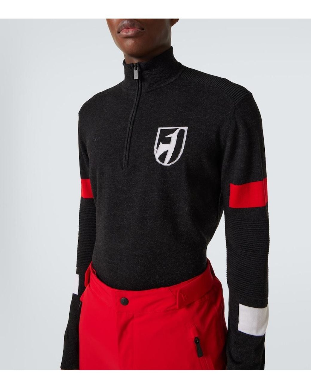 Toni Sailer Black Hupert Wool Half-Zip Sweater for men