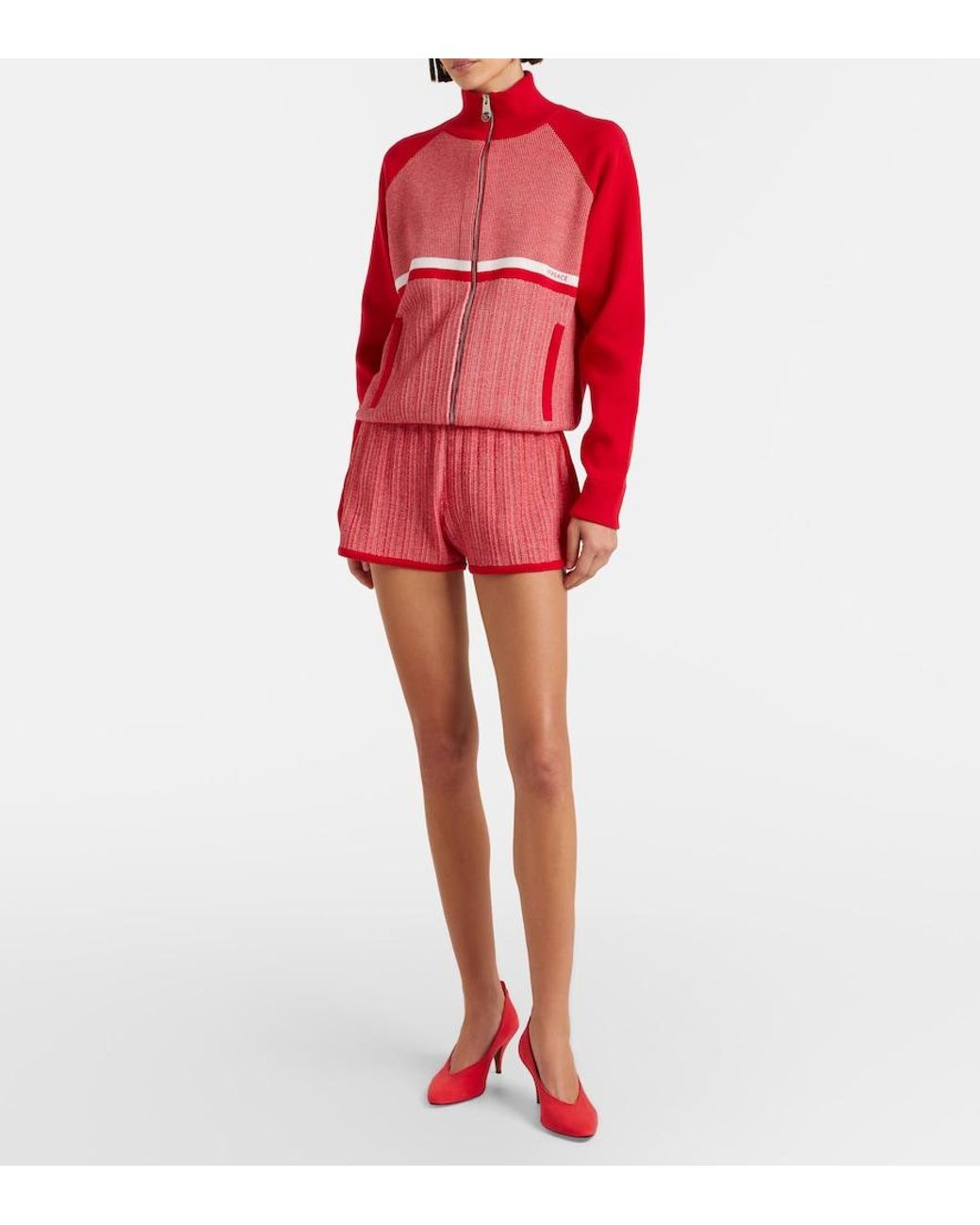 Versace Red Cotton Shorts