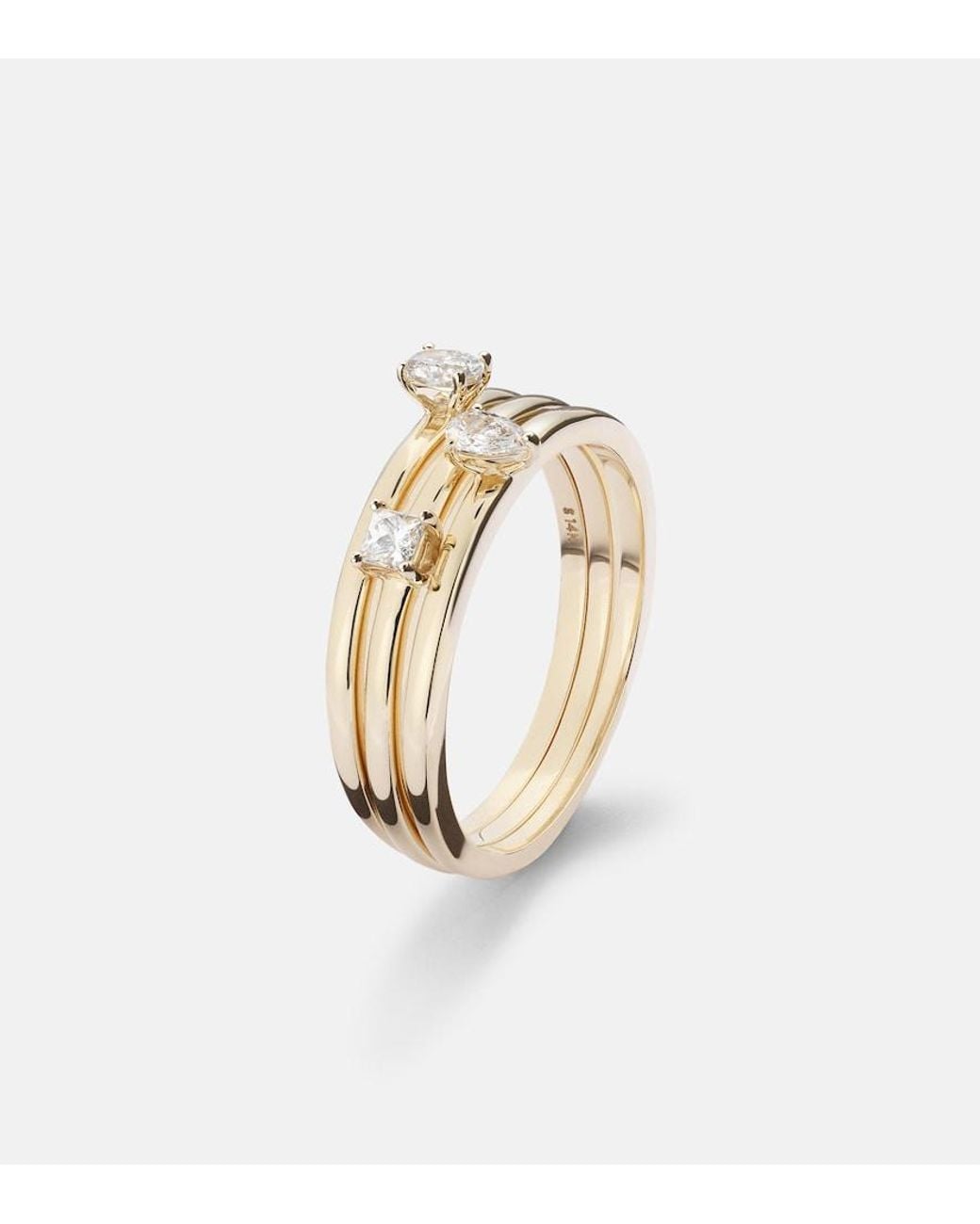 STONE AND STRAND White 14Kt Ring With Diamonds