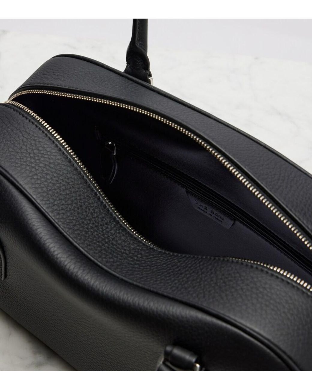 The Row Black E/W India Leather Shoulder Bag