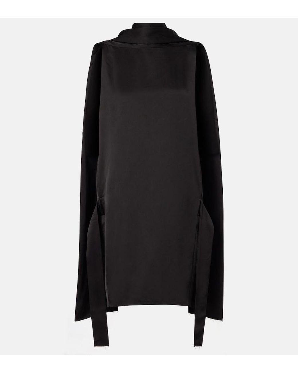 Totême Black Cocoon Deconstructed Satin Minidress