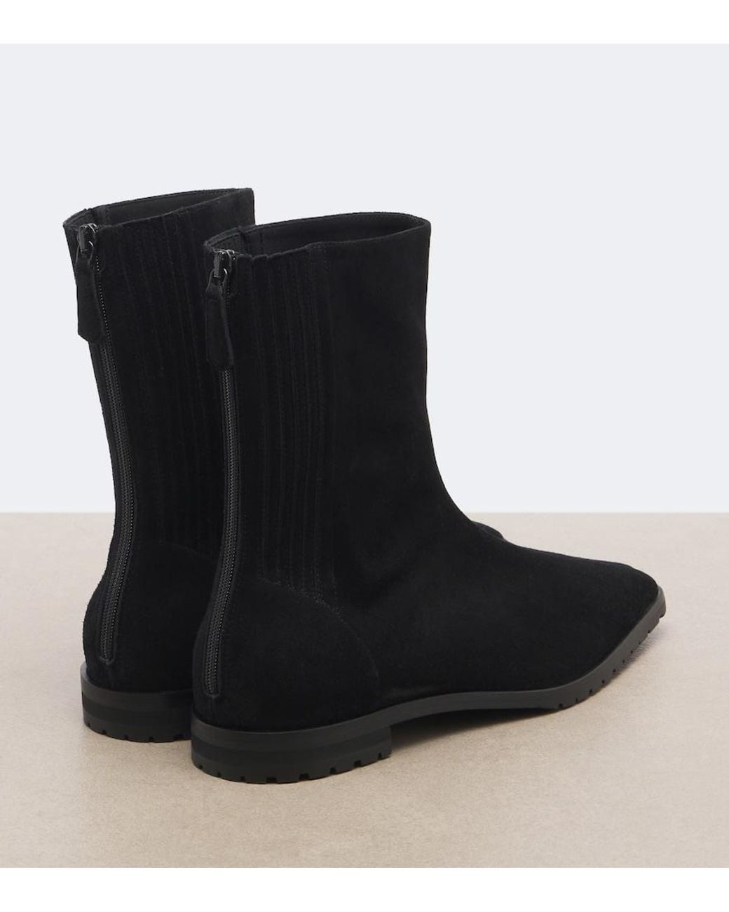 Aquazzura Black Saint Honore Suede Ankle Boots