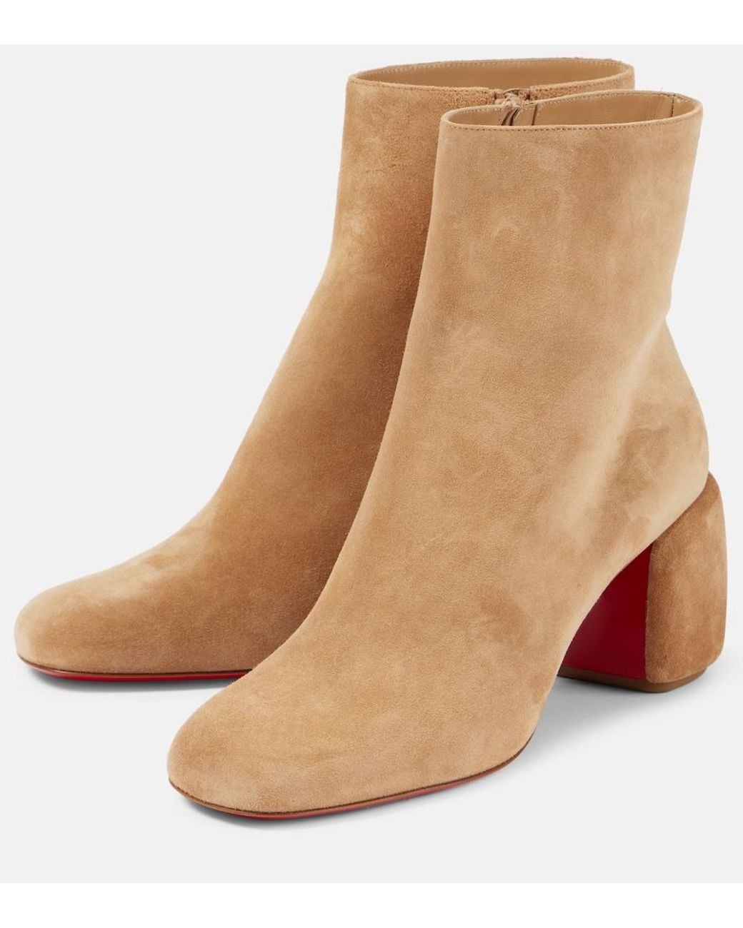 Christian Louboutin Natural Minny Booty 70 Suede Ankle Boots