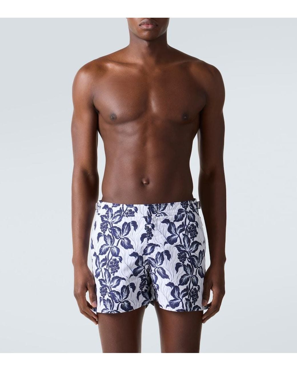Orlebar Brown Blue Bulldog Floral Swim Trunks for men