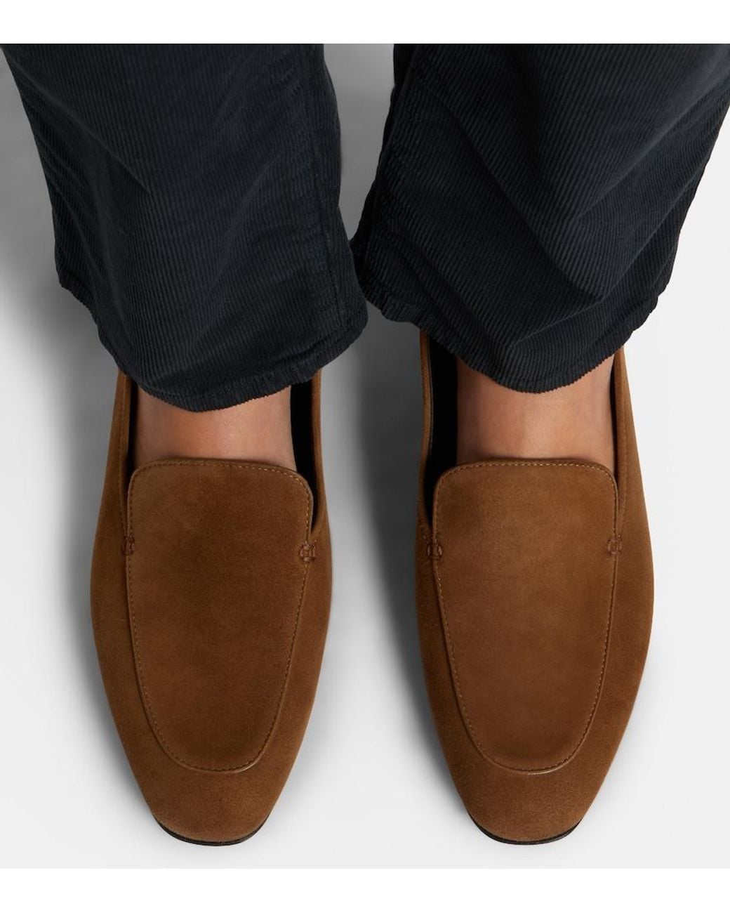 The Row Brown Adam Suede Loafers