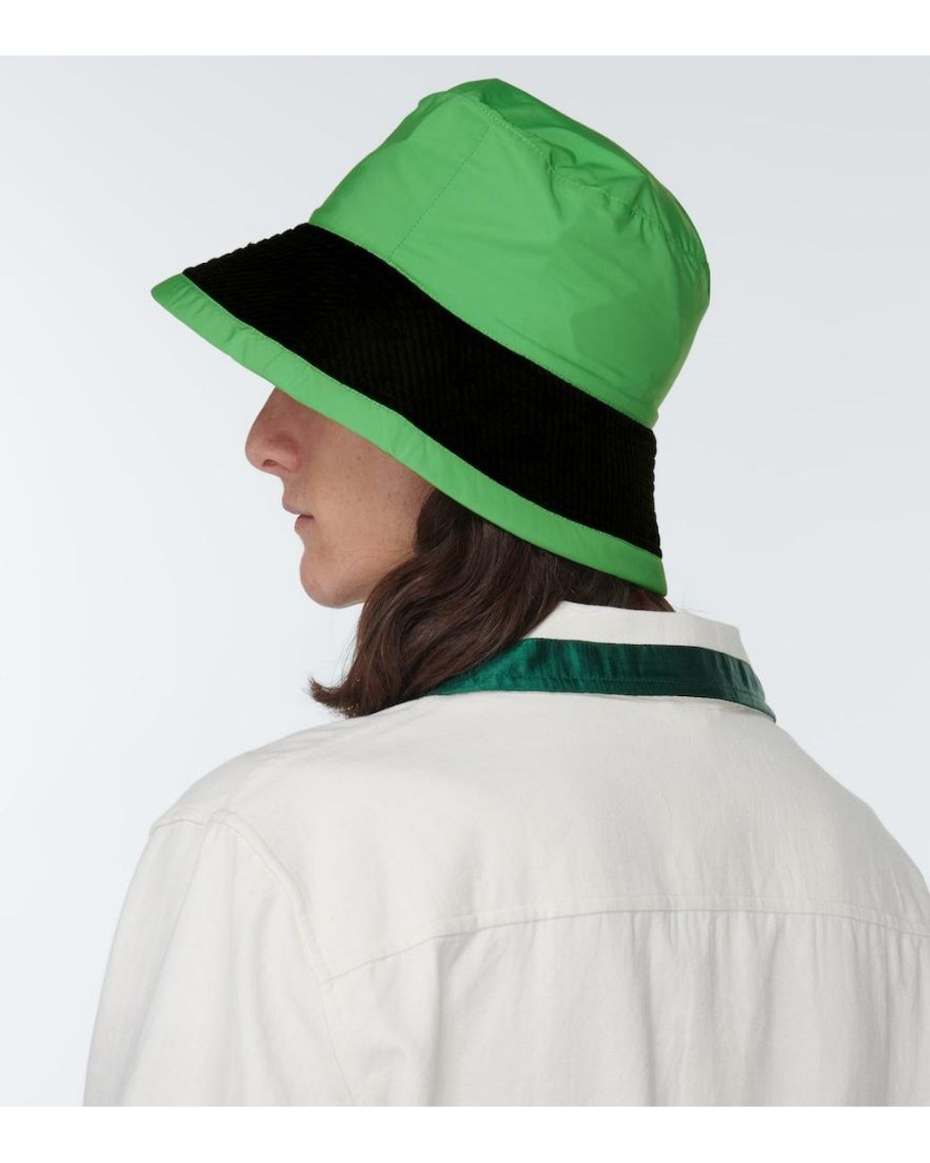 Bode Green Waled Cotton-Blend Bucket Hat for men