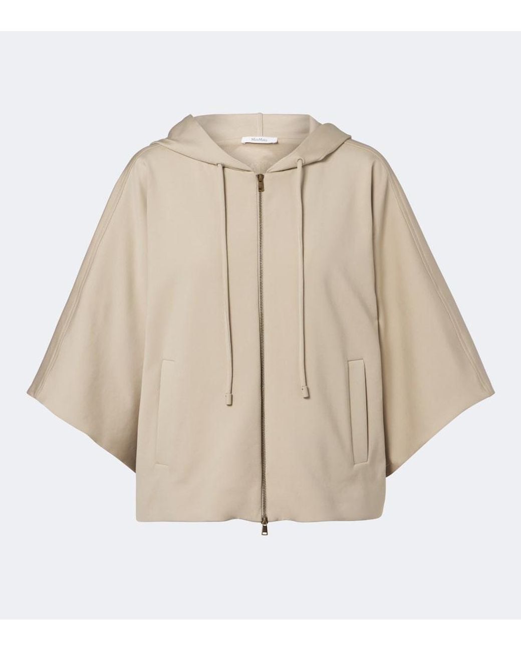 Max Mara Natural Caped Zip-Up Hoodie