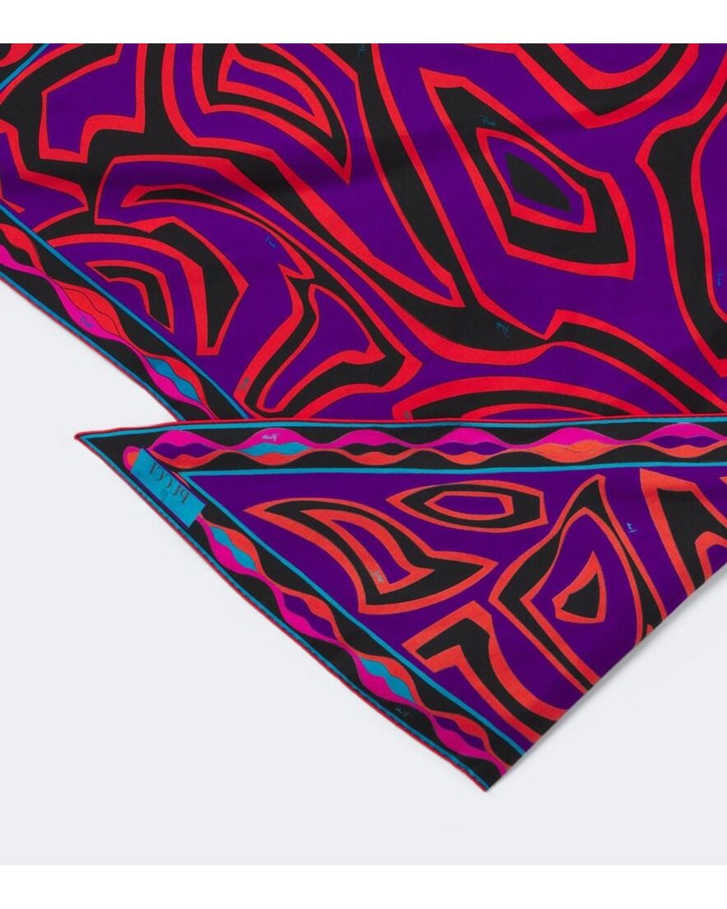 Emilio Pucci Purple Labirinto Silk Twill Scarf