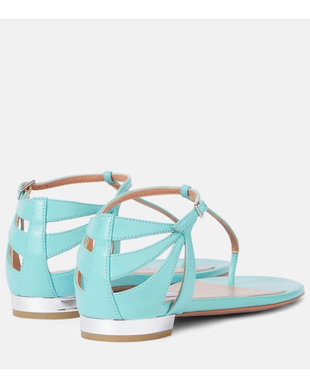 Aquazzura Blue Leather Sandals