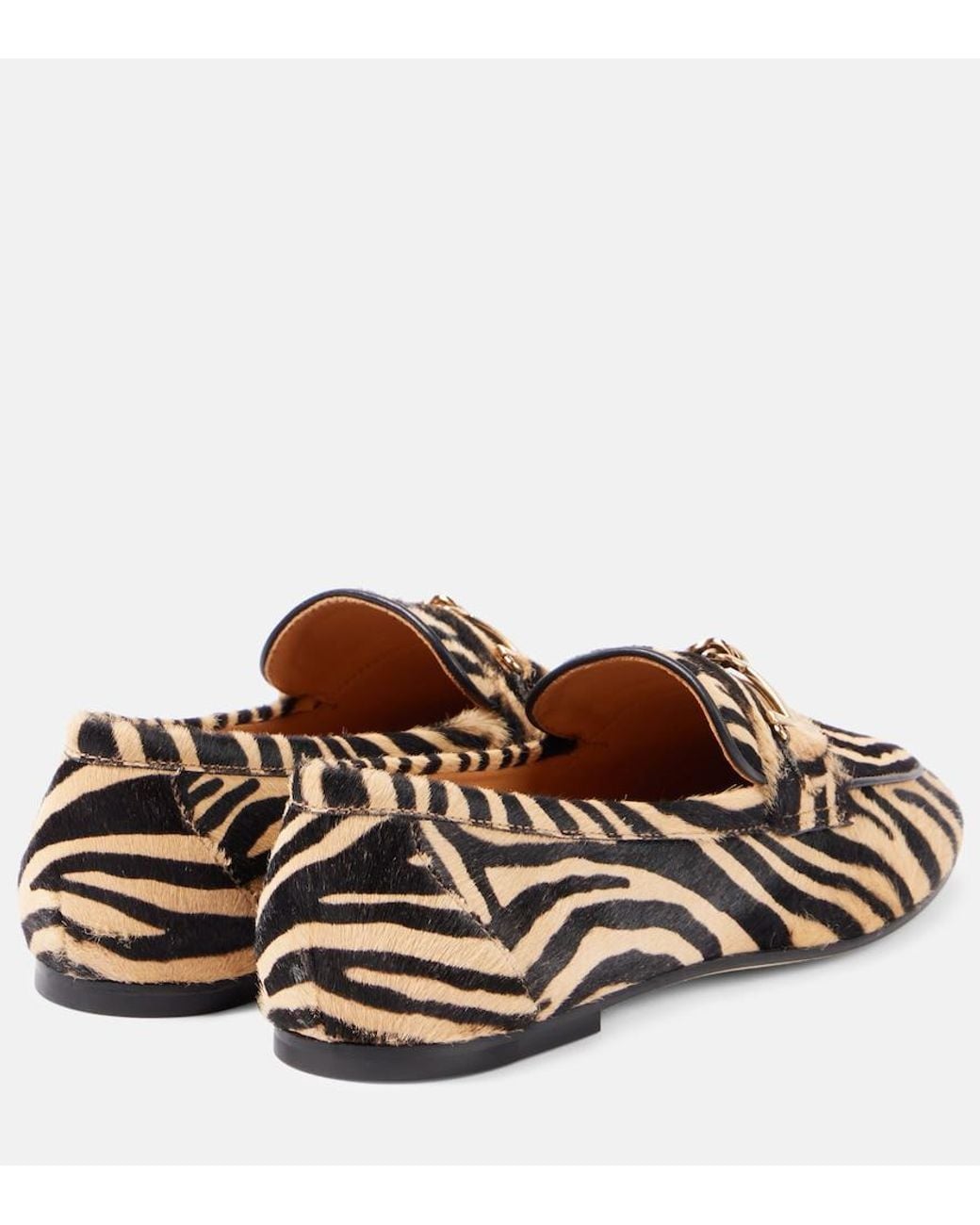 Tod's Brown T Ring Printed Calf Hair Loafers