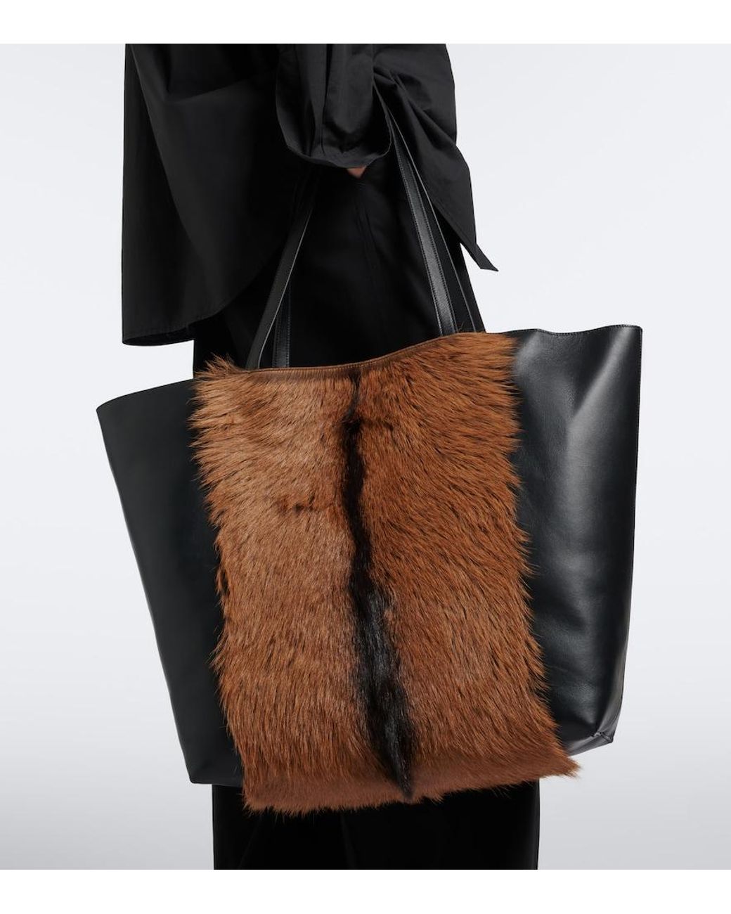 Totême Brown Roam Large Leather Tote Bag