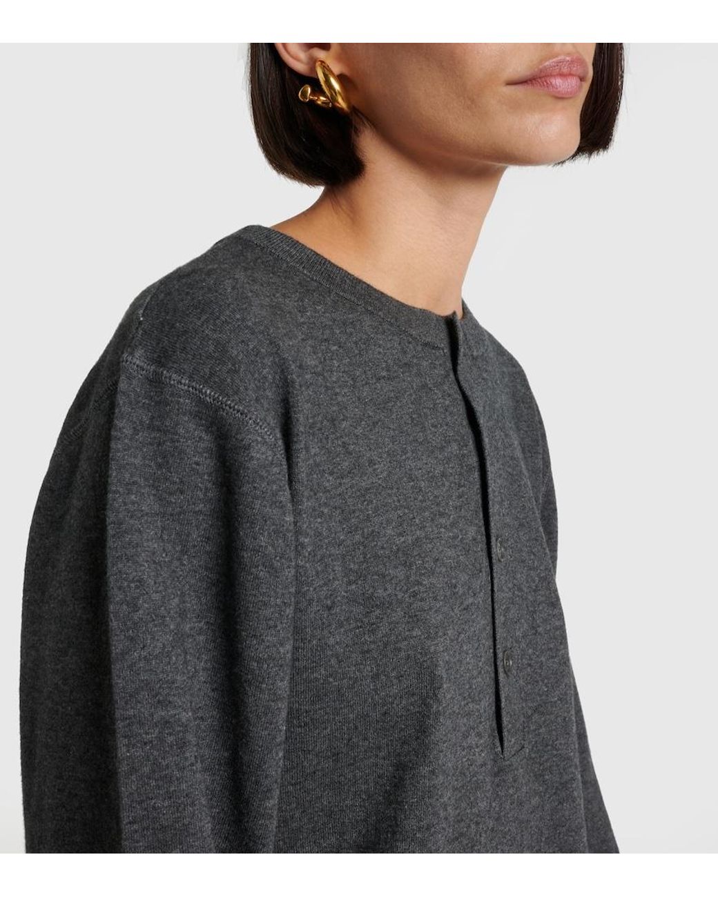 Extreme Cashmere Gray N°370 Herman Cotton And Cashmere Sweater