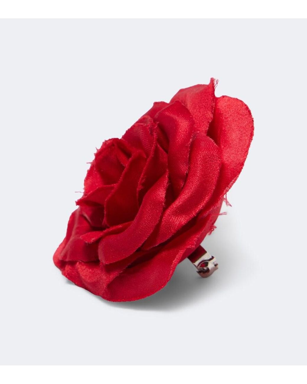 Khaite Red Frankie Floral Organza Brooch