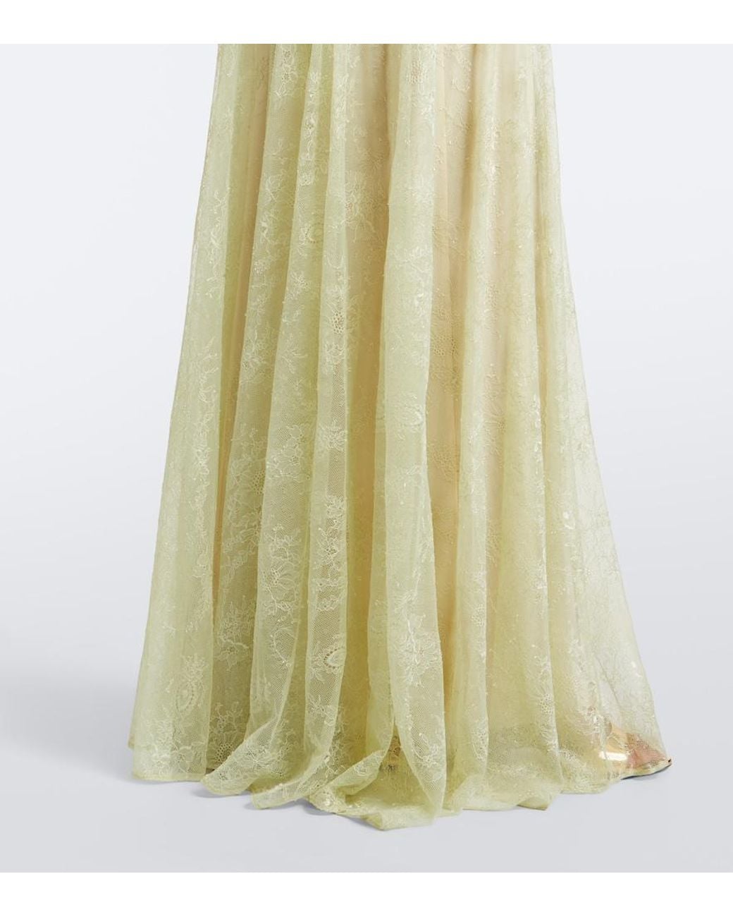 De La Vali White Palomina Halterneck Lace Maxi Dress